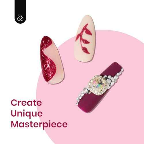 beetles Burgundy Gel Polish Set - Berry Merlot 6 Colors Plum Gel Polish, Cherry Mocha Red Glitter Fall Winter Dark Purple Wine Nails Color, U V LED Soak Off Home DIY Manicure Nail Salon