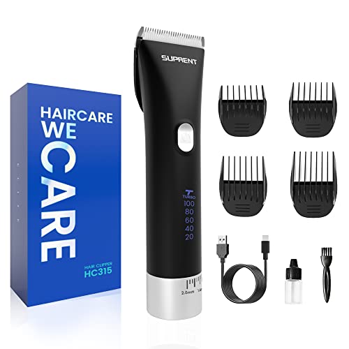 SUPRENT Professional Beard Trimmer for Men- with 20 Adjustable Precision Cutting Lengths- Cordless Hair Mustache Trimmer with Ceramic Blade- Rechargeable High-Performance Home Hair Trimmer
