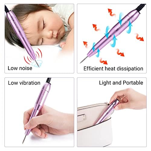MelodySusie Portable Electric Nail Drill with Handheld UV Light for Gel Nails