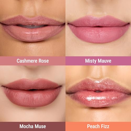 exmiloo Mini Lip Tint Stain Set ? 4 Colors Liquid Lip Stain Kit for Matte & Glossy Finish, Lightweight Lip and Cheek Tint for Women and Girls, Vegan & Cruelty-Free