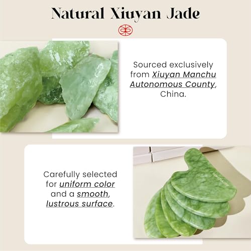 Green Jade Gua Sha and Facial Roller Set for Skin Tightening & Puffiness Reduction - Anti-Breakage Design