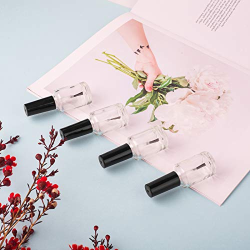 20PCS Empty Nail Polish Bottles 15ML Clear Glass Refillable