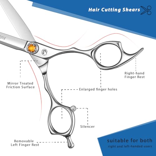 6-Inch Ambidextrous Professional Hair Cutting Shears - Left & Right Hand Use