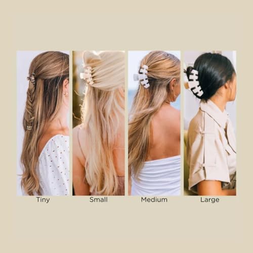 TELETIES - Medium Hair Clip - Strong Grip, Bendable Teeth, Comfortable Curved Design - Ideal for Medium-Thick Hair - For All Hair Textures - Jet Black