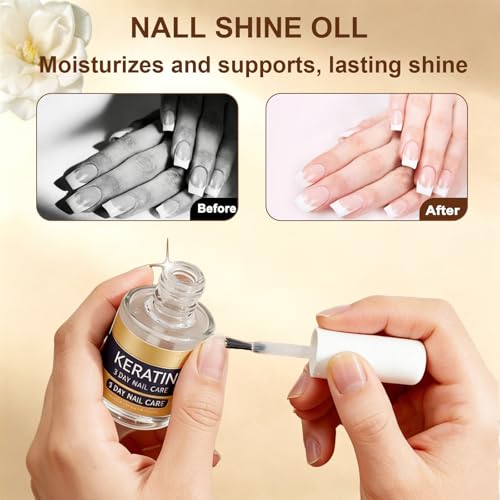 Keratin Nail Care Oil - 2 Pcs Nail Repair Serum for Stronger Nails