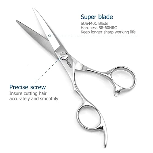 KINSARO Left Hand Hair Scissors 5.5 Inch 440C Professional Shears