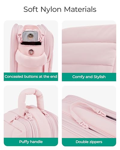 BAGSMART Travel Toiletry Bag for Women - Large Waterproof Makeup Organizer, Pink