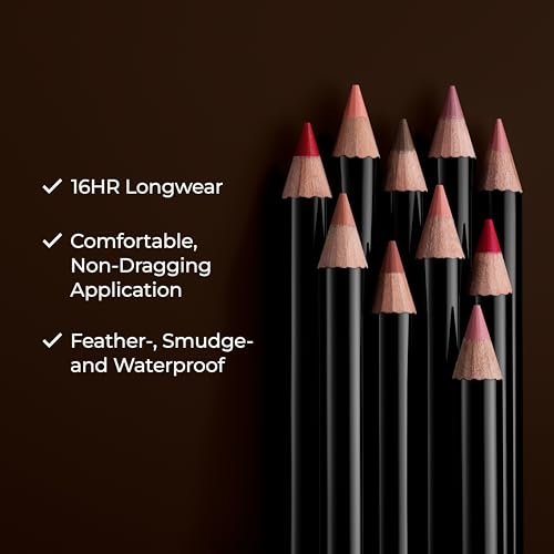 Laura Mercier Caviar Perfecting Lip Liner Pencil, 16HR Longwear, Comfortable Non-Dragging Application, Feather and Water-Proof, Infused with French Hyaluronic Acid and Vitamin E