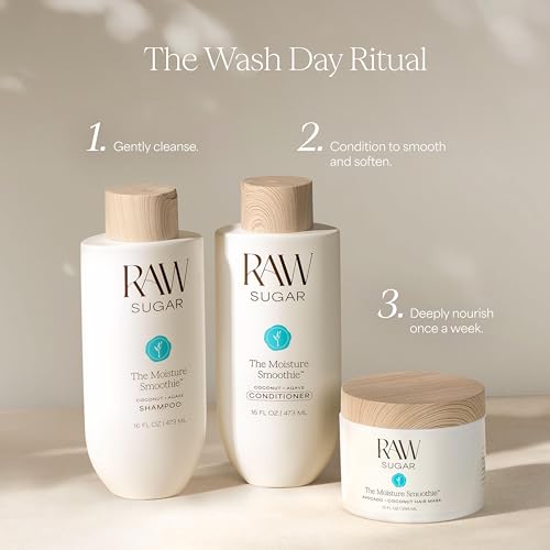 Raw Sugar Moisture Smoothie Shampoo & Conditioner Duo - All Hair Types, 16 Fl Oz Each (New)