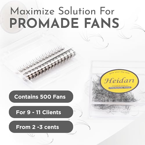 Heidari Handcraft Promade Eyelashes Extension Ideal for Professional Lash Salon, Collection 3D-20D, C CC D DD Curl, Thickness 0.03~0.1mm, Length 8-20mm, Long Lasting,Easy Application 10D-0.03 C 13 mm