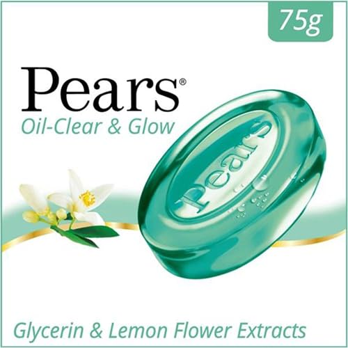 Pears Oil-Clear & Glow Soap - 98% Pure Glycerin & Lemon Flower Extracts - 75 g (Pack of 3)