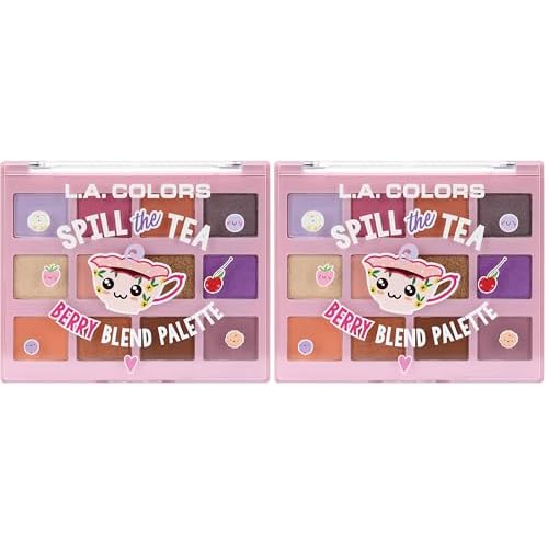 L.A. COLORS Let's Talk Tea Eyeshadow, Berry Blend CES433 (Pack of 2)