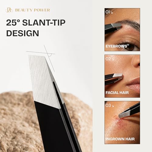 Beauty Power Ultra Precision Tweezers for Eyebrows & Facial Hair