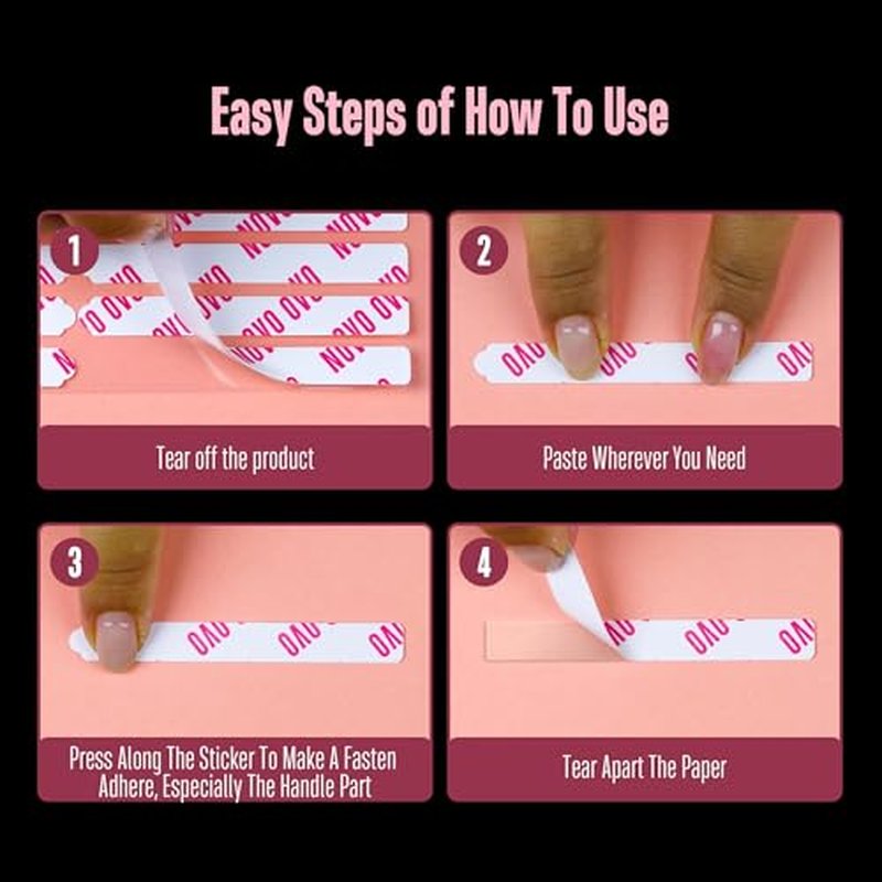 360 Clear Double-Sided Adhesive Tabs for Press-On Nails
