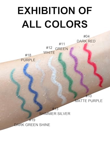4 Pack Dark Green Waterproof Eyeliner Pencils, Retractable & Long-Lasting