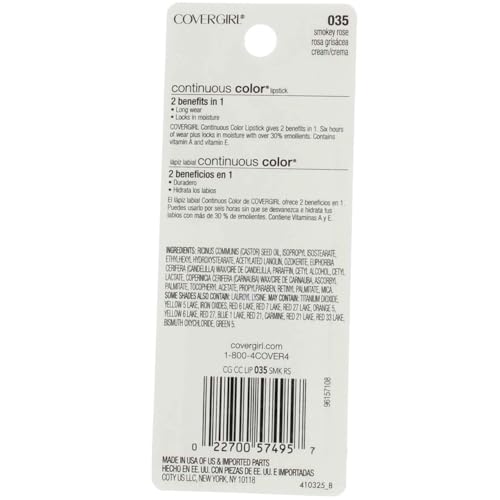 CoverGirl Continuous Color Lipstick 035 Smokey Rose