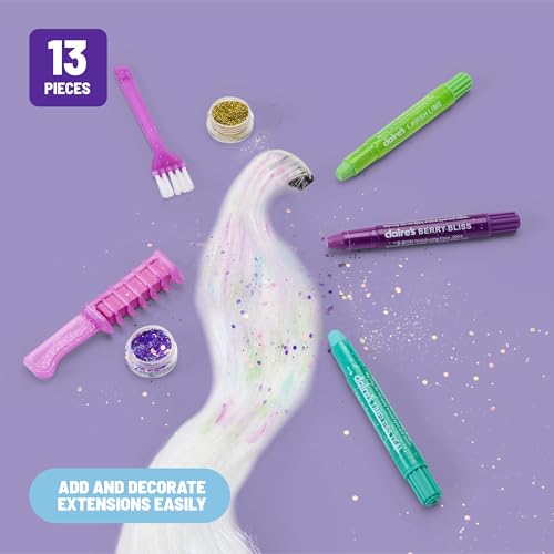 Claire's Hair Chalk & Glitter Styling Kit - 13 Piece Set