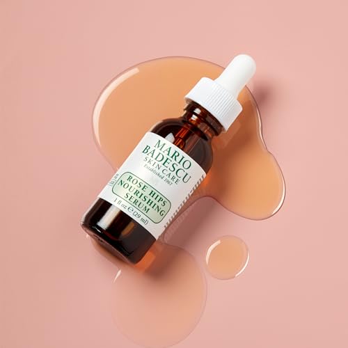 Mario Badescu Rose Hips Nourishing Oil/Serum for Combination, Dry and Sensitive Skin Facial Oil that Moisturizes & Smoothes Formulated with Rosehip Extract & Castor Oil 1 FL OZ (Pack of 1)