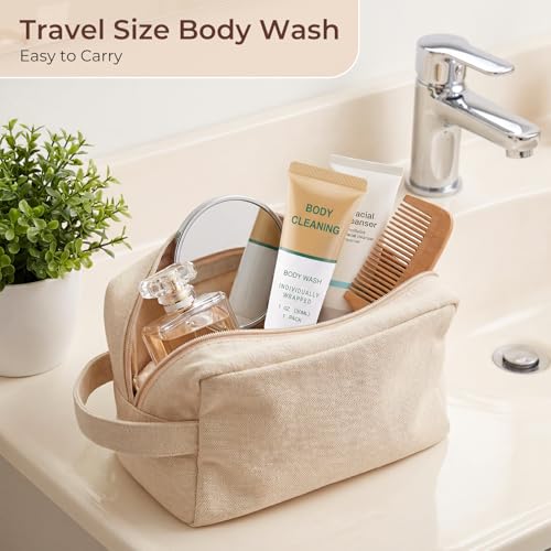 Mini Travel Body Wash, Individually Wrapped Travel Size Bulk Shower Gel Set, Trial Sample Small Single Use Men Women Toiletries Amenities for Hotel/Camping/Vacation/Homeless 1 Fl Oz (Pack of 100)