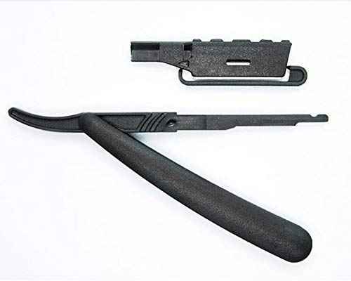 HBS Disposable Razor Heads, With Safety-Lock For Professional Barber Use 100 Count, Each Box Include 1 Multi-Use Straight Razor Handle.