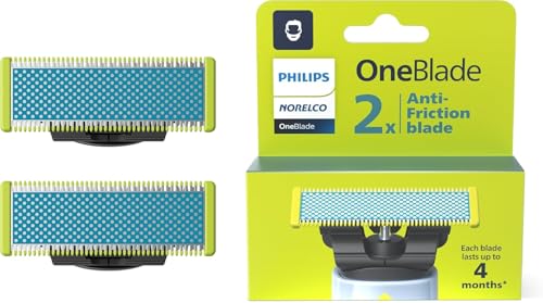 Philips OneBlade Replacement Blades for Face & Body Kit – Pack of 2, Anti-Friction, Long-Lasting