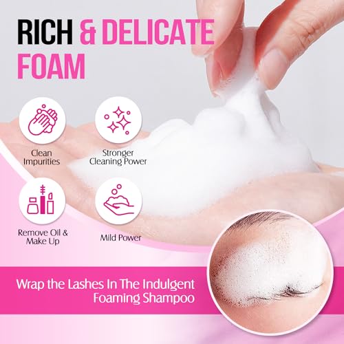 Cherry Blossom Lash Shampoo for Extensions 60ml Gentle Eyelash Cleanser