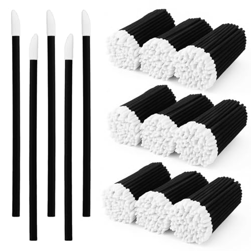 Chanaco 700Pc Disposable Lip Brushes Black Flocking Applicators