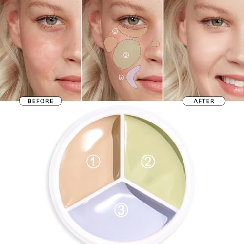 Kaely Tri-Color Concealer Palette - Full Coverage Under Eye