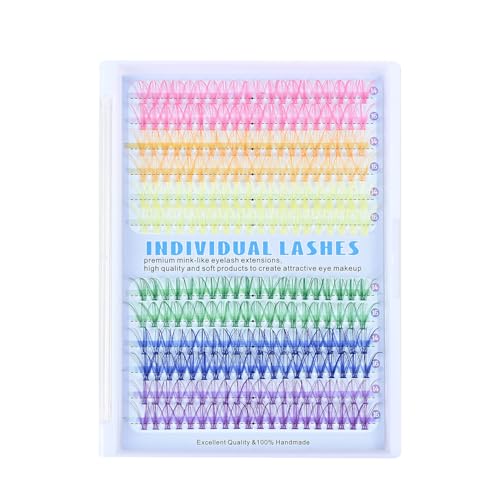 D Curl Colored Lash Clusters 20P 240 Pcs Faux Mink 14-16mm