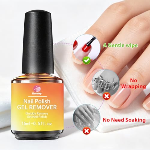 Gel Nail Polish Remover Set - 15ml Remover & 8ml Oil for Quick, Safe Gel Removal - Variation of This Listing
