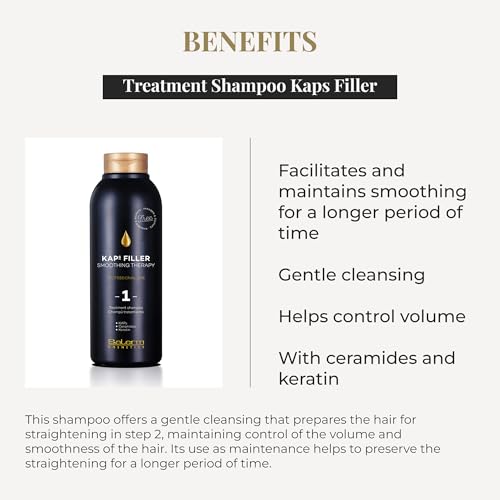 SALERM - Sulfate and Paraben-Free Shampoo - Kaps Filler Treatment Shampoo - 500 ml - Maintains Straightening Results for Longer - Gentle Cleaning - with Ceramides and Keratin