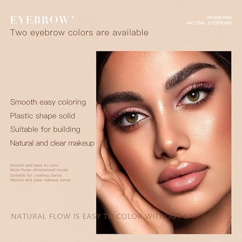 Eyebrow Stamp Stencil Kit with 20 Reusable Stencils & Dual-Color Pomade