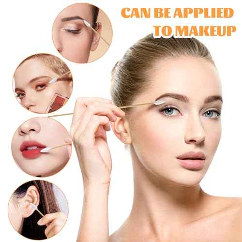 500 PCS 6-Inch Pointed Cotton Swabs with Storage Case, Precision Gun Cleaning Swabs, Lint-Free Bamboo-Handle Long Cotton Swabs for Gun Cleaning, Makeup & Electronics