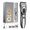 Hair Clippers for Men, Cordless Hair Clipper Kit, Adjustable 4 Length Setting, 2-Speed Settings, Replaceable Ceramic Blade Heads, Rechargeable Hair Clippers for Family (Grey)