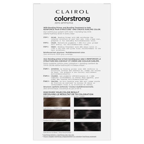 Clairol ColorStrong Permanent Hair Dye Black Ammonia-Free 1.0 - Gray Coverage