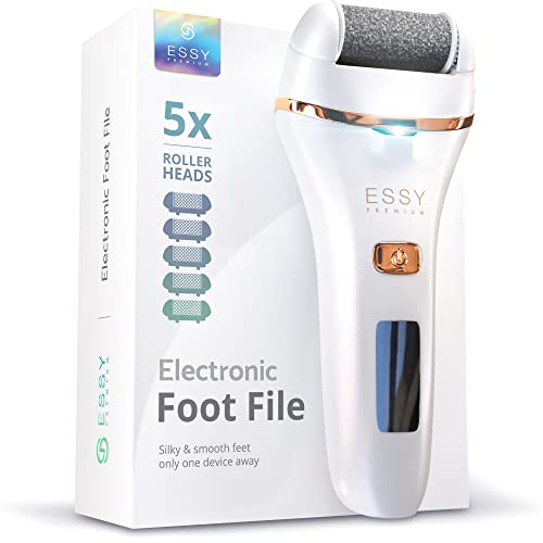 Essy Rechargeable Electric Foot File with 5 Rollers – Waterproof & Safe