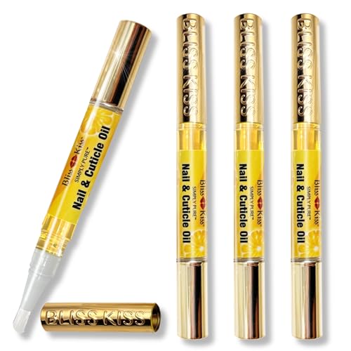 Bliss Kiss Nail Oil Cuticle Pens - 4 Pack with Jojoba & Vitamin E