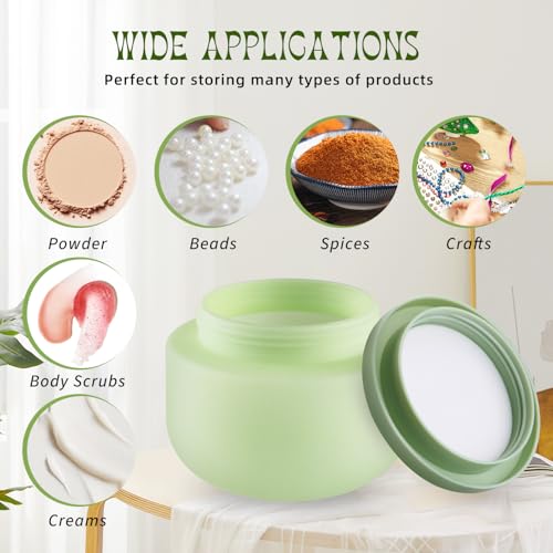 6Pcs 8oz Empty Plastic Jars Wide Mouth Cosmetic Containers