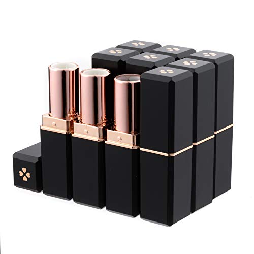 Black Lipstick Tubes 10pcs DIY Lip Balm Container - Square
