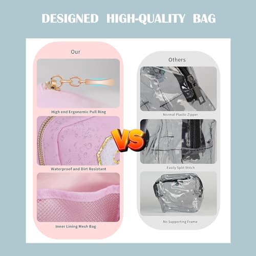 Birthday Gifts | Initial Clear Make Up Bag Travel Toiletry Bag Clear Makeup Bag Cosmetic Travel Beach Bag Car Organizer Essentials for Women Men | Gifts for Girlfriend Teacher | 3 Pcs Blue A