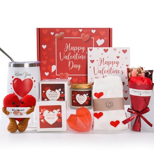 Luxury Valentine¡¯s Spa Gift Set for Her ? 10-Piece Romantic Self-Care Box with Scented Candle, Bath & Body Treats, Relaxation Spa Kit for Women ? Perfect Valentine¡¯s Day Gift
