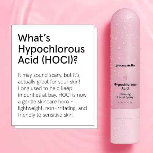 grace & stella Hypochlorous Acid Spray for Face - Body Acne Spray - Gentle Face Mist to Calm Redness & Flare-Ups Back Acne - Soothing Facial Mist for Sensitive Skin - Travel Size (60 ml/2 fl oz)