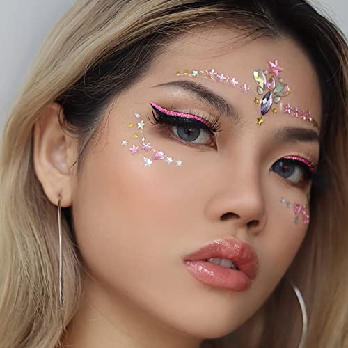 3D Face Jewels Stickers - Rhinestone Glitter Tattoos