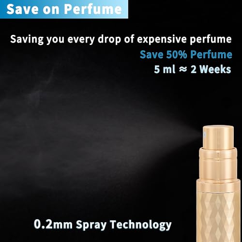 Qavhun 3-Pack 5ml Refillable Travel Perfume Atomizer Bottles - Black, Gray, Gold