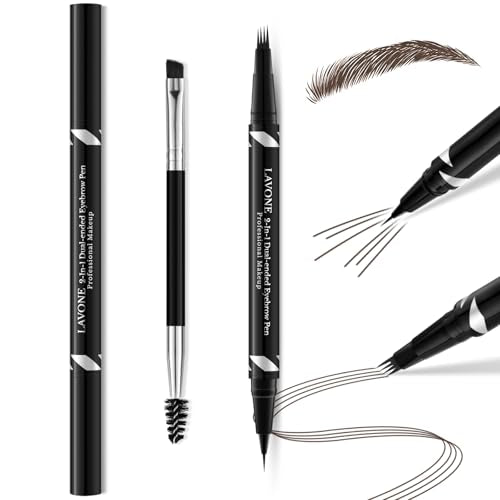 LAVONE 2-in-1 Microblading Eyebrow Pencil Waterproof Ebony