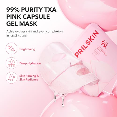 APRILSKIN TXA Glass Skin Duo for Glass Skin: TXA Pink Capsule Gel Mask (4ea) and TXA Overnight Wrapping Mask
