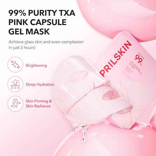 APRILSKIN TXA Pink Capsule Gel Mask | Overnight Face Mask for Glass Glow Skin I 99% High-Purity Tranexamic Acid 3 for uneven skin tone I Elasticity, Hydrating and Firming I Korean Skincare I 30g x 4ea