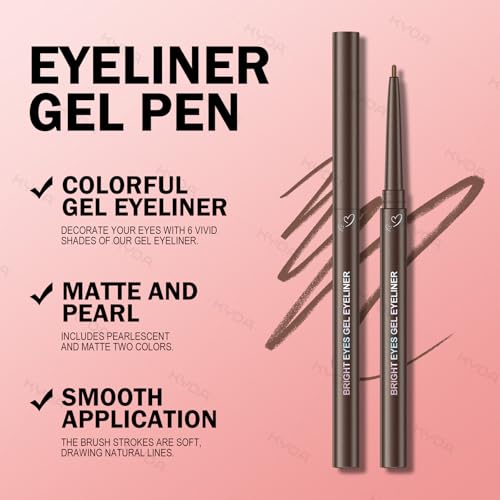 KYDA Gel Eyeliner Pencil 2 Pack - Waterproof Matte Eye Liner