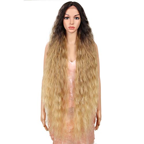 Style Icon 41¡± Lace Front Wigs Long Wavy Synthetic Wigs with Baby Hair Half Hand Tied 130% Density Wigs (41", TAT6/27/24E)