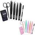 TsMADDTs Eyebrow Tweezer Set, 12 Pcs Tweezers Set for Women, Precision Tweezer for Eyebrows with Curved Scissors for Ingrown Hair, Hair Plucking Daily Beauty Tools with Leather Travel Case